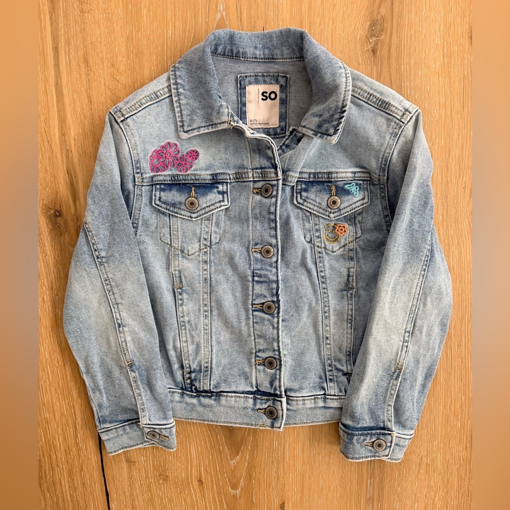 SO Kids Light Blue Denim Jacket with Embroidery